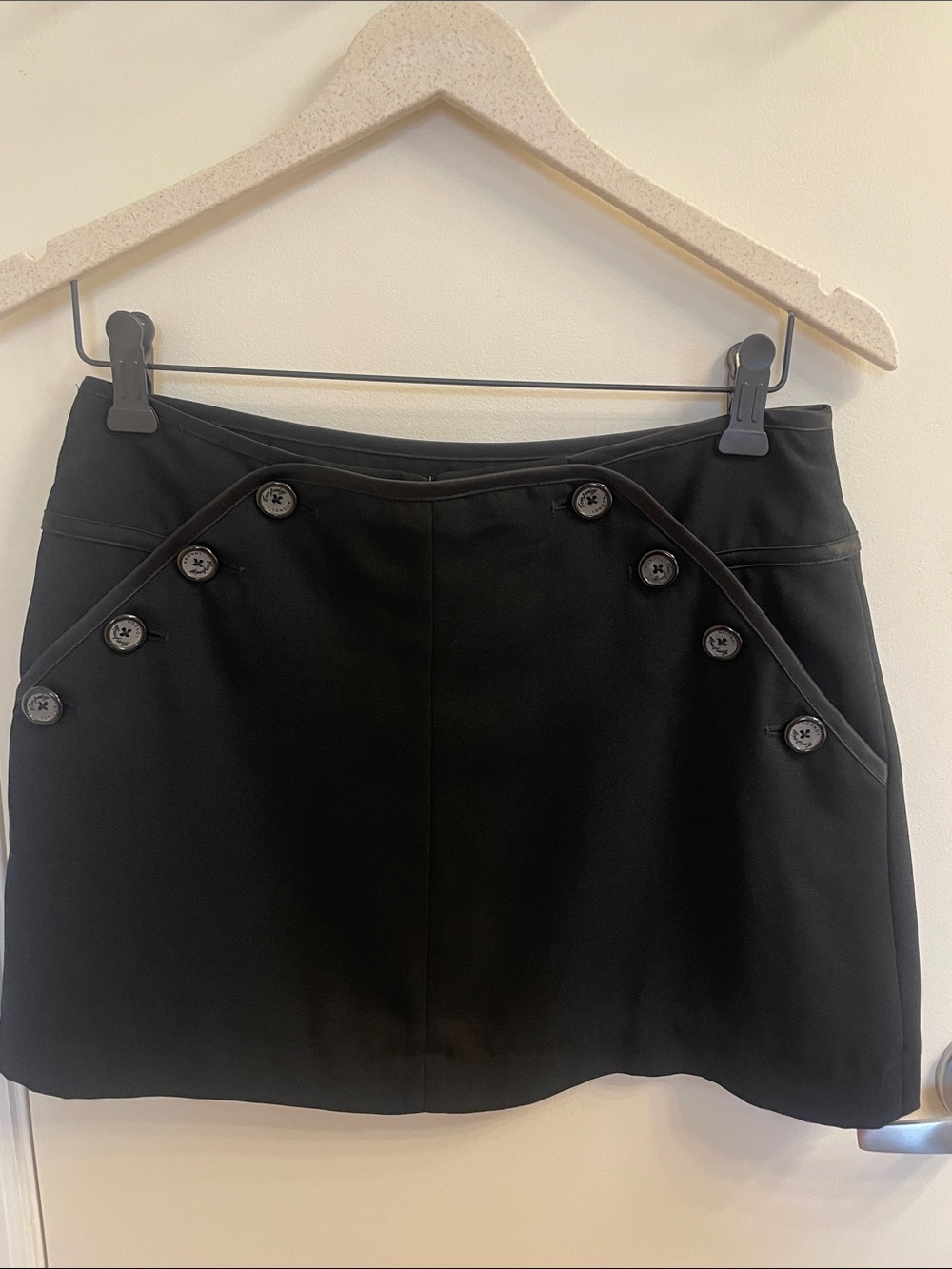 ALICE by Temperley Black Mini Skirt with Button Detailing